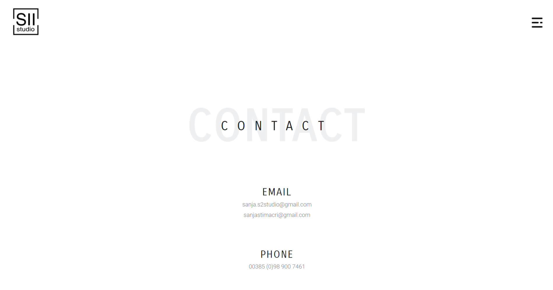 S2-Studio - Contact Page